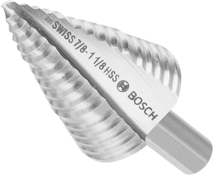 BOSCH 1/4" - 7/8" High-Speed Steel Turbo Step Drill Bit