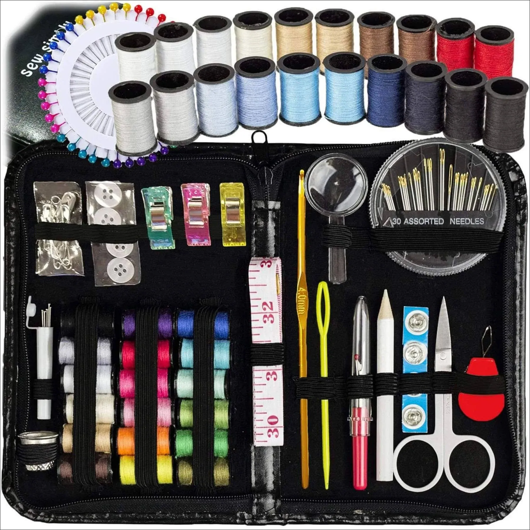 Sewing Kit for Adults and Kids - Small Beginner Set w/Multicolor Thread(3)