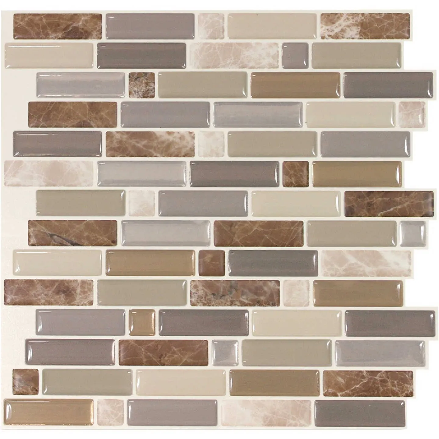 Smart Tiles 4pk Crescendo Terra Peel and Stick 3D Backsplash