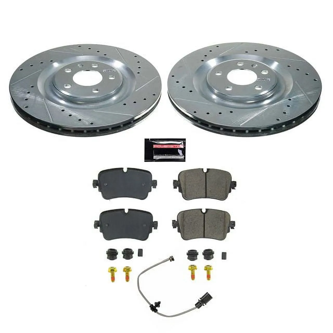 Power Stop Rear Z23 Daily Driver Carbon-Fiber Ceramic Brake Pad and Drilled and Slotted Rotor Kit K8571