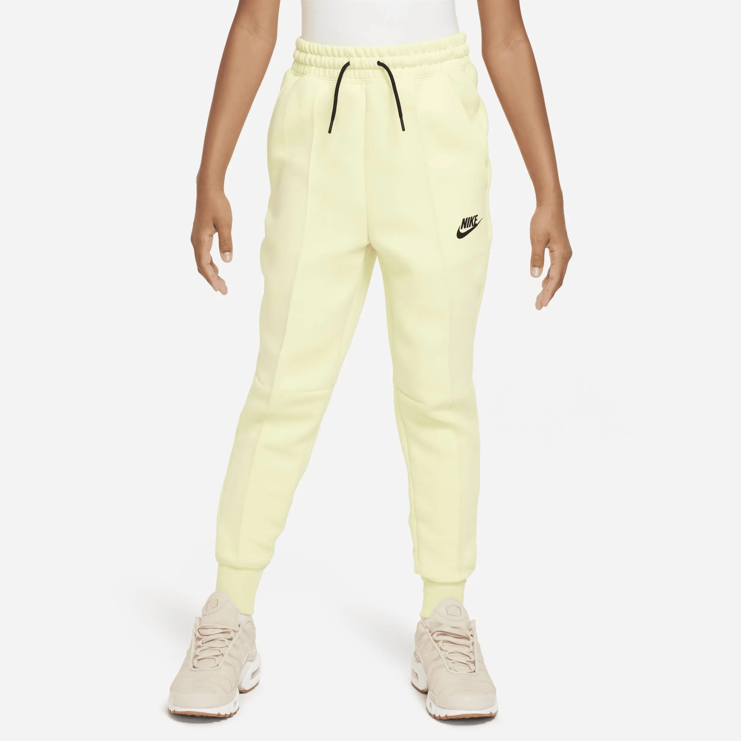 Nike Girls Tech Fleece Joggers - Luminous Green/Black/Black Size XL