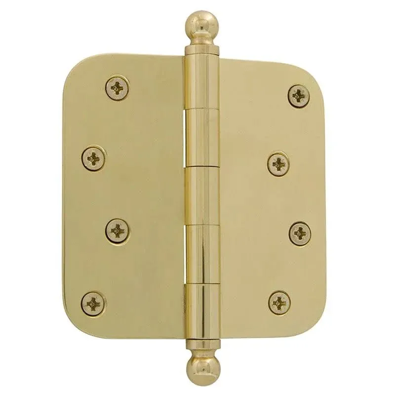 Nostalgic Warehouse 4" Ball Tip Residential Hinge 5/8" Radius Corners in Polished ...