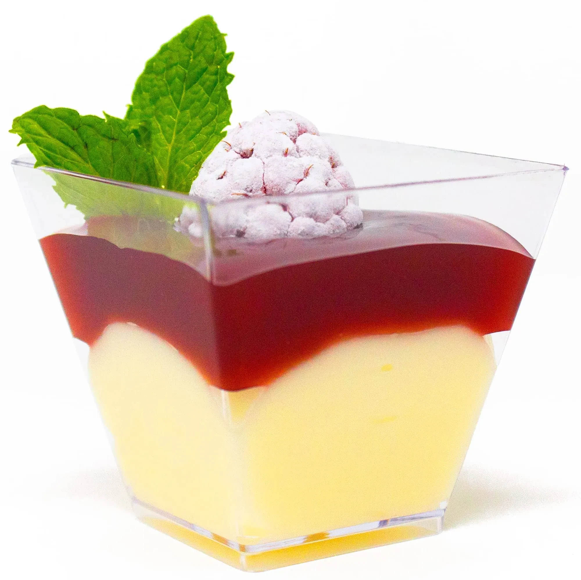 CMJJ Gourmet Inc. 50ct Tiny 2oz Mini Pyramid Plastic Dessert Cups Professional ...