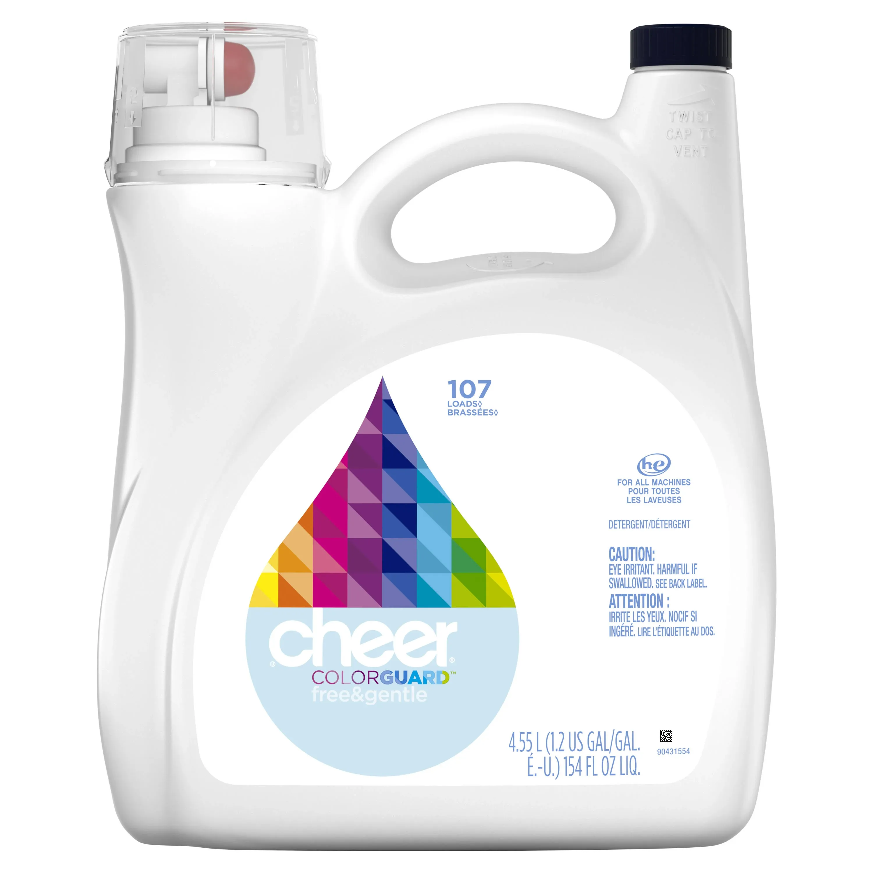 Cheer Liquid Laundry Detergent - Free & Gentle - 154 fl oz