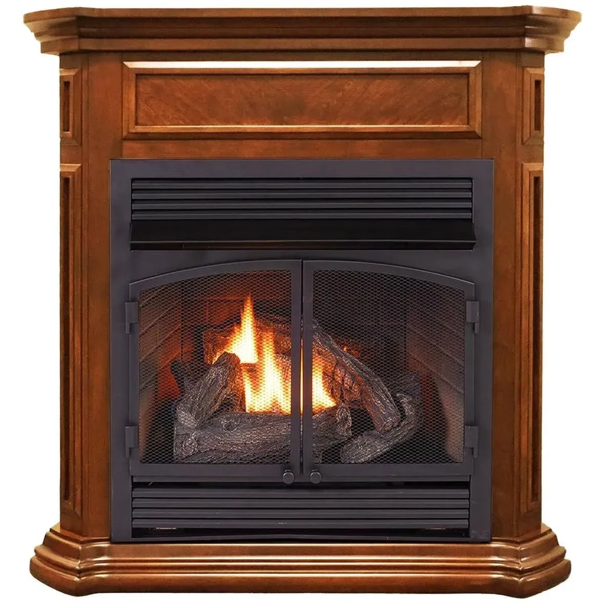 Duluth Forge Dual Fuel Ventless Gas Fireplace with Mantel