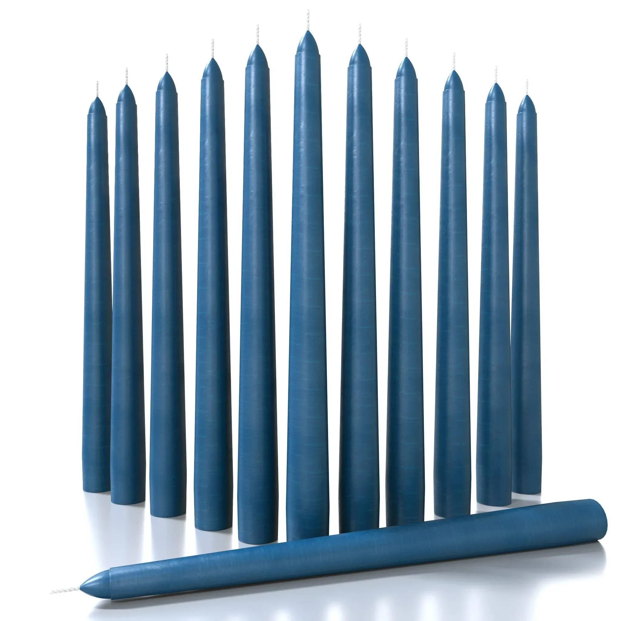 CANDWAX 14 inch Taper Candles Set of 4 - Tall Candles for Home, Ideal as Dinner Candles Unscented - Smokeless and Dripless Taper Candles - Dark Blue Candlesticks