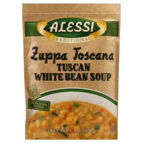 (6 Pack)Alessi - Tuscan - White Bean Soup, 6 oz.