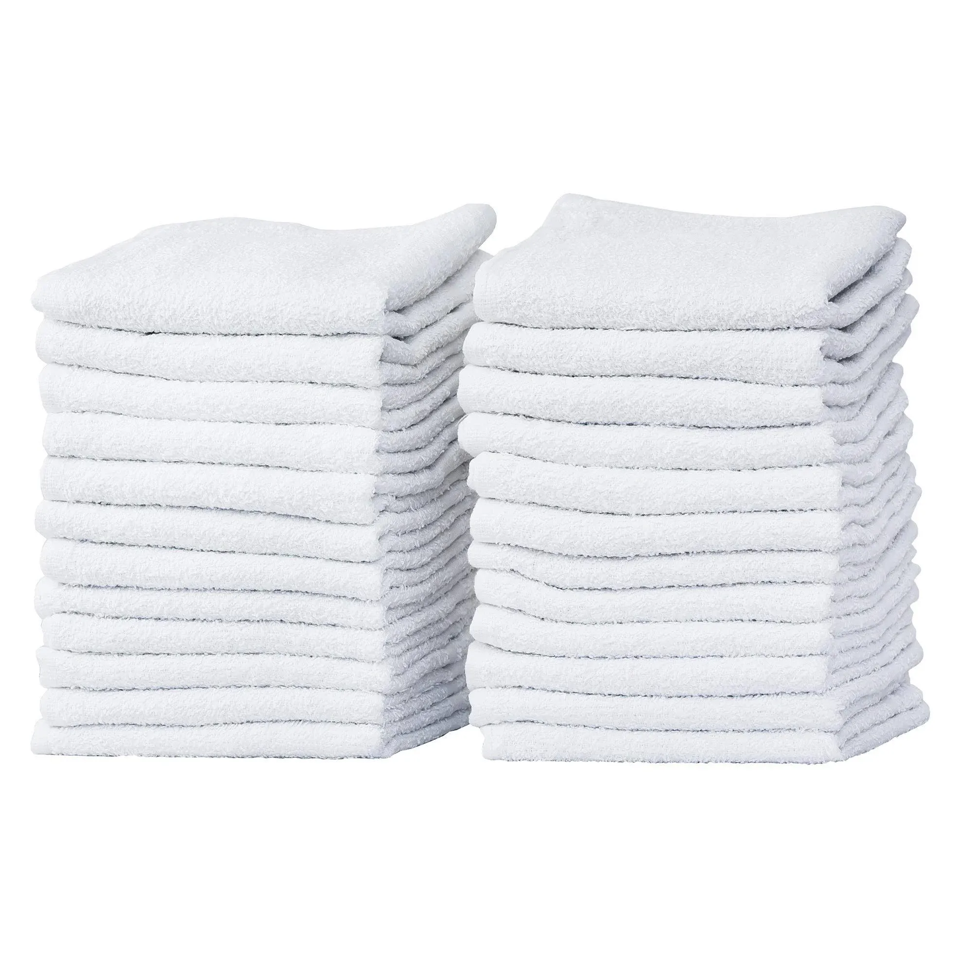 Pacific Linens 24-Pack White 100% Cotton Towel Washcloths