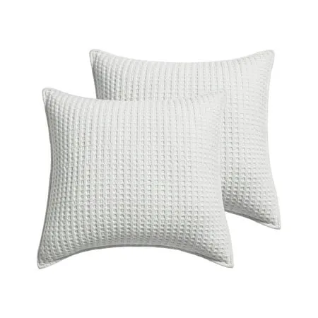 Mills Waffle Euro Sham Set of 2 White