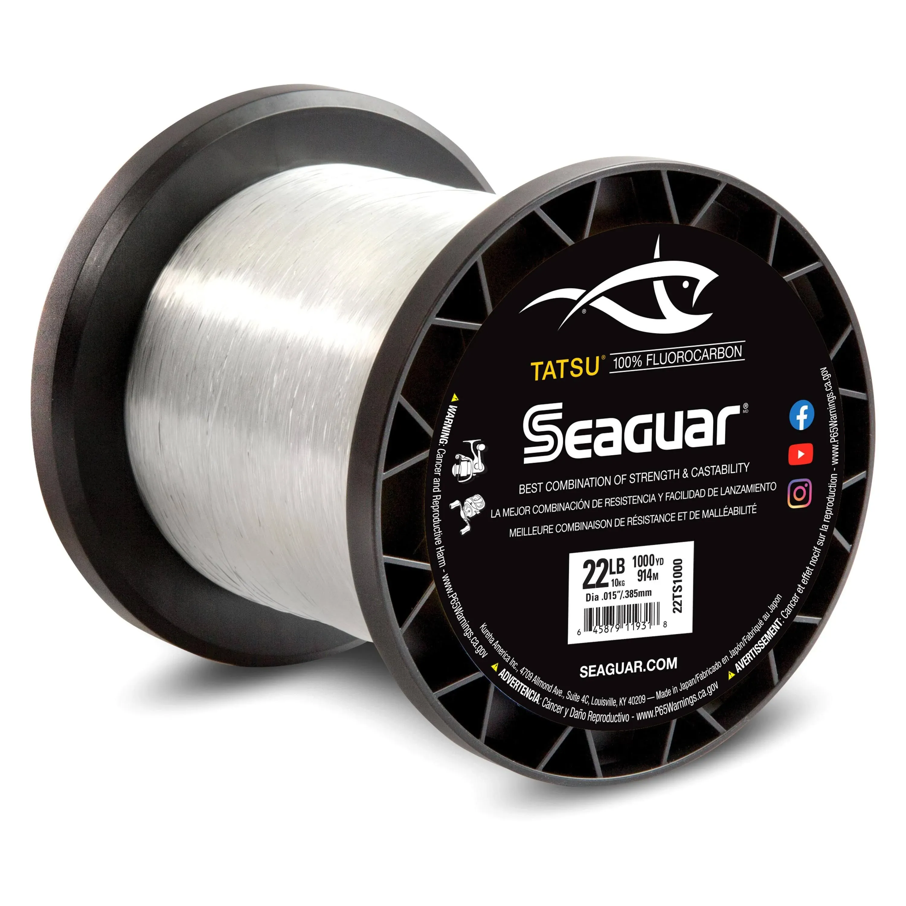 Seaguar 22TS1000 Tatsu Flourocarbon 22 lb 1000 yds