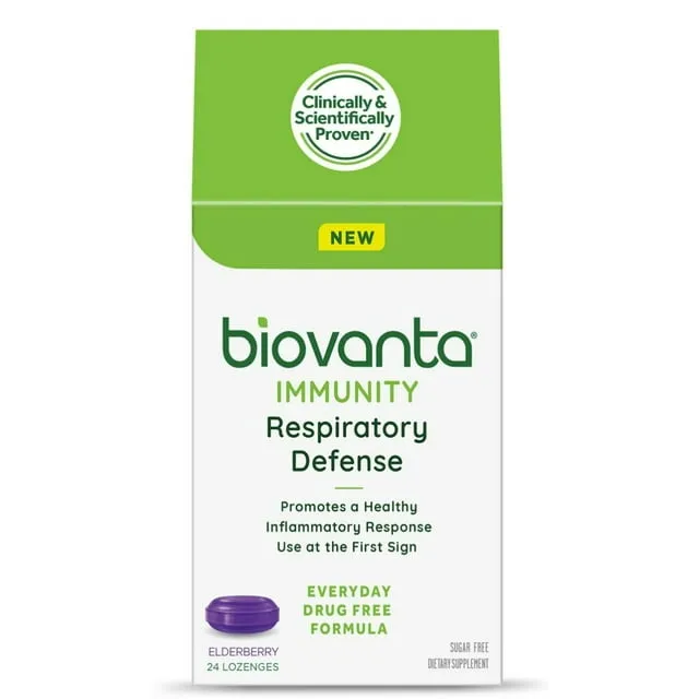 Biovanta Immunity Respiratory Defense Lozenges Elderberry