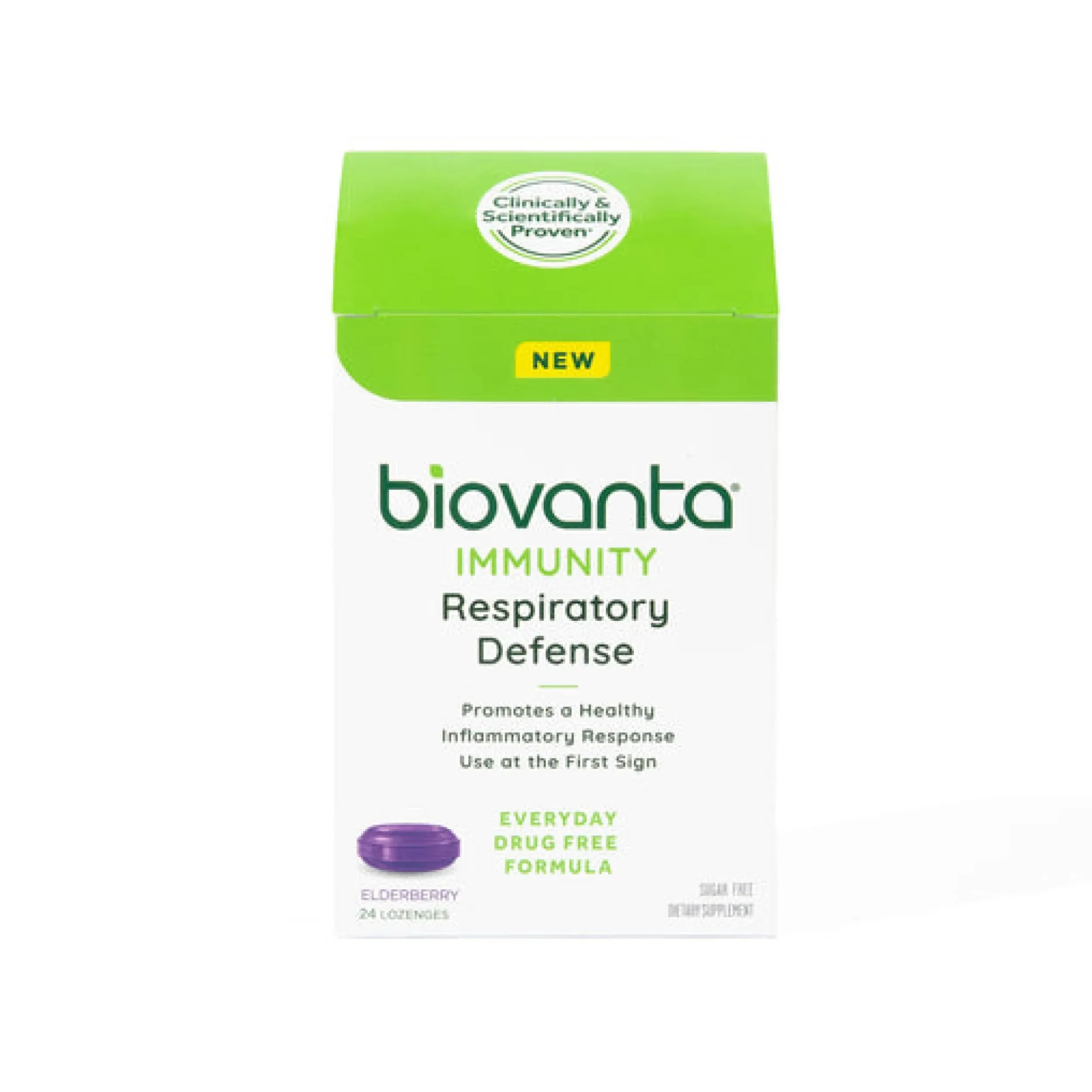 Biovanta Immunity Respiratory Defense Lozenges Elderberry