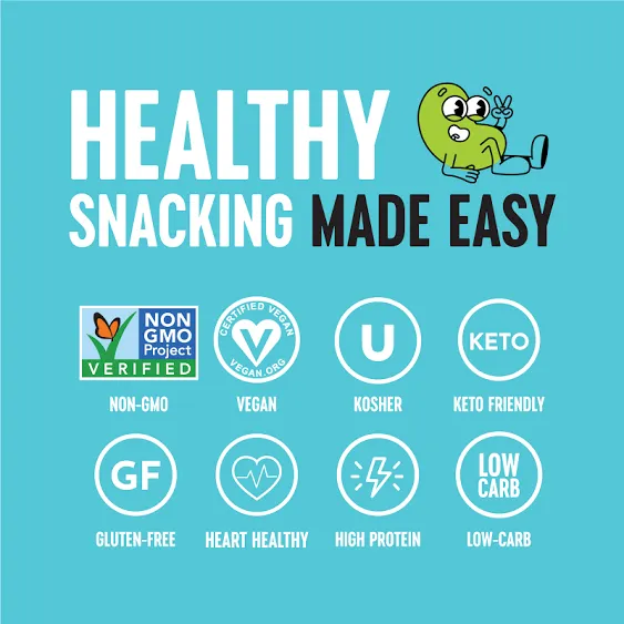 The Only Bean Edamame Dry Roasted Low Carb Snacks (Ranch), Vegan Gluten Free Snacks, Healthy Snacks for Kids and Adults, High Protein Snacks, Keto Snacks, Low Calorie, Diabetic Snacks, 4oz (Pack of 3)