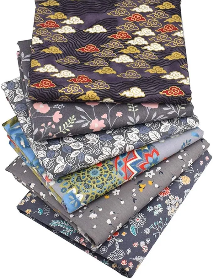 Hanjunzhao Retro Floral Fat Quarters Fabric Bundles 18 x 22 inch for Quilting Sewing Crafting