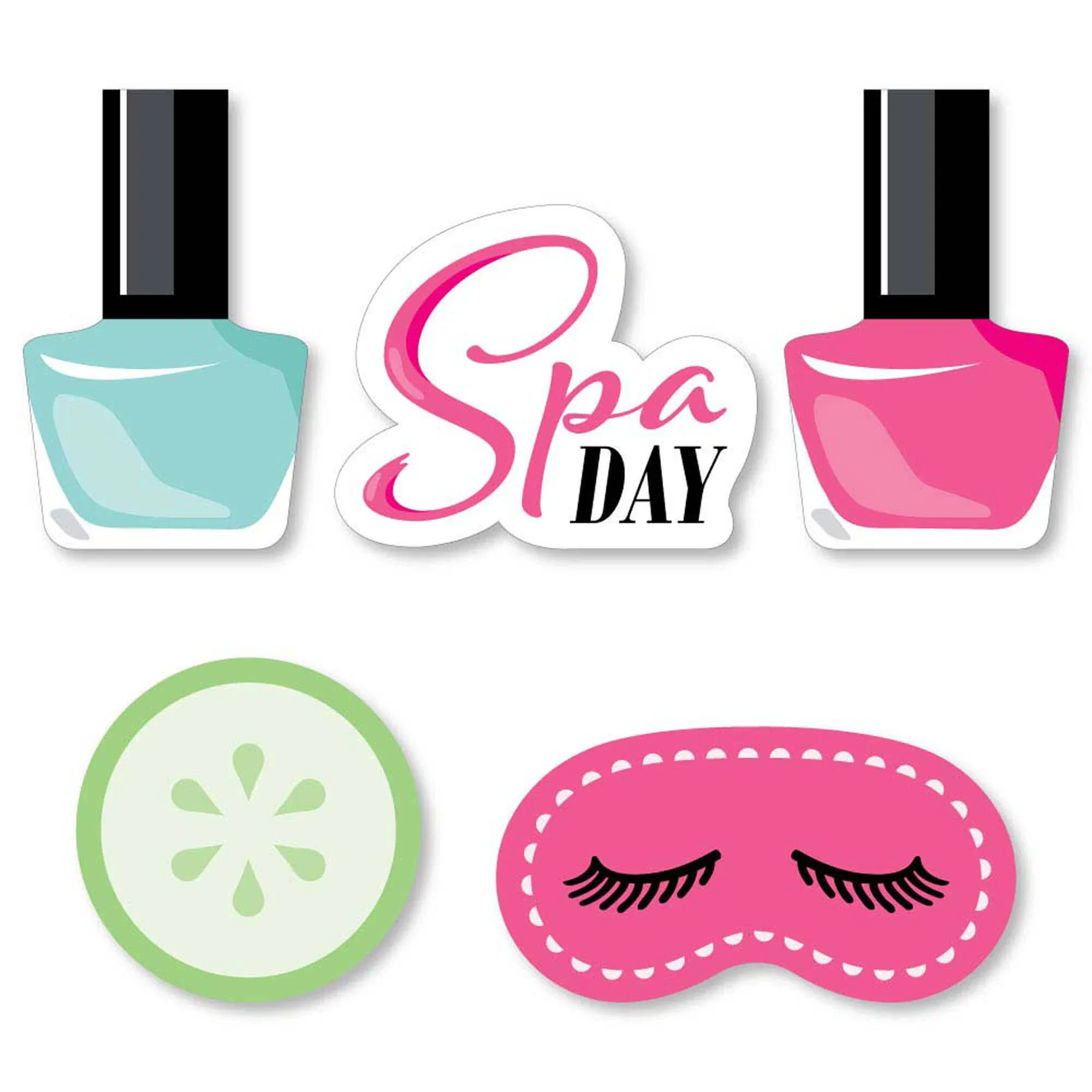 Spa Day - DIY Shaped Girls Makeup Party Cut-Outs - 24 Ct