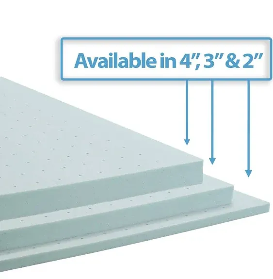 Nestl Mattress Topper, Gel Infused Memory Foam Mattress Topper, Ventilated Design Mattress Pad, 2 Inch, Full Size