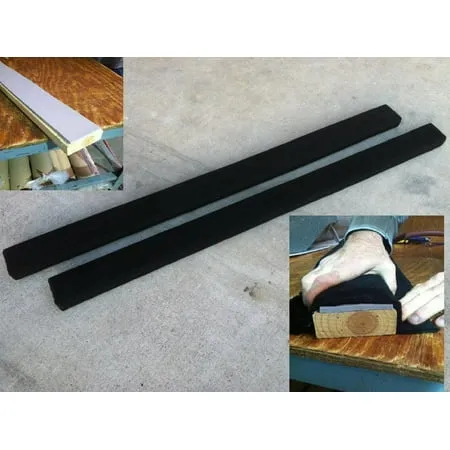 (2) Black Bunk Boards w/ HD Padding / 2x4x2 / Marine Carpeted Runners for Boat Trailer