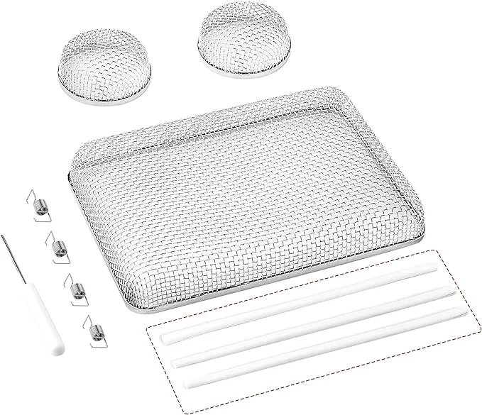 RVGUARD RV Flying Insect Screen, Stainless Steel Mesh RV Furnace Vent Cover with Installation Tool and Silicone Rubber, 2.8 x 1.3 Inch for Furnace Fitting, 8.5 x 6 x 1.3 Inch for Water Heater