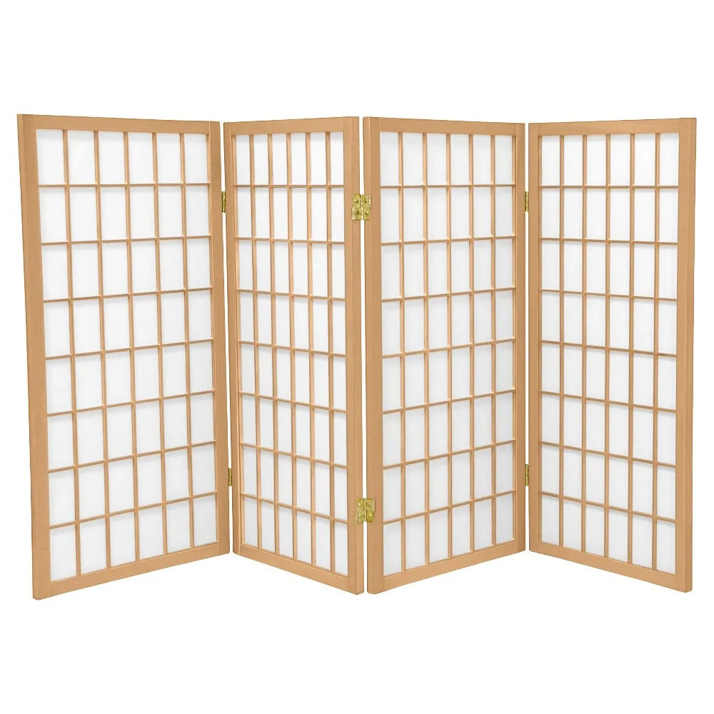 Oriental Furniture 3 ft Tall Window Pane Shoji Screen