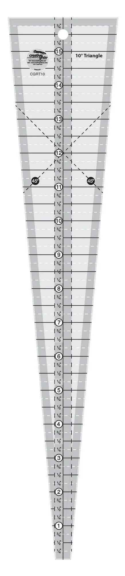 Creative Grids 10 Degree Triangle Ruler - CGRT10