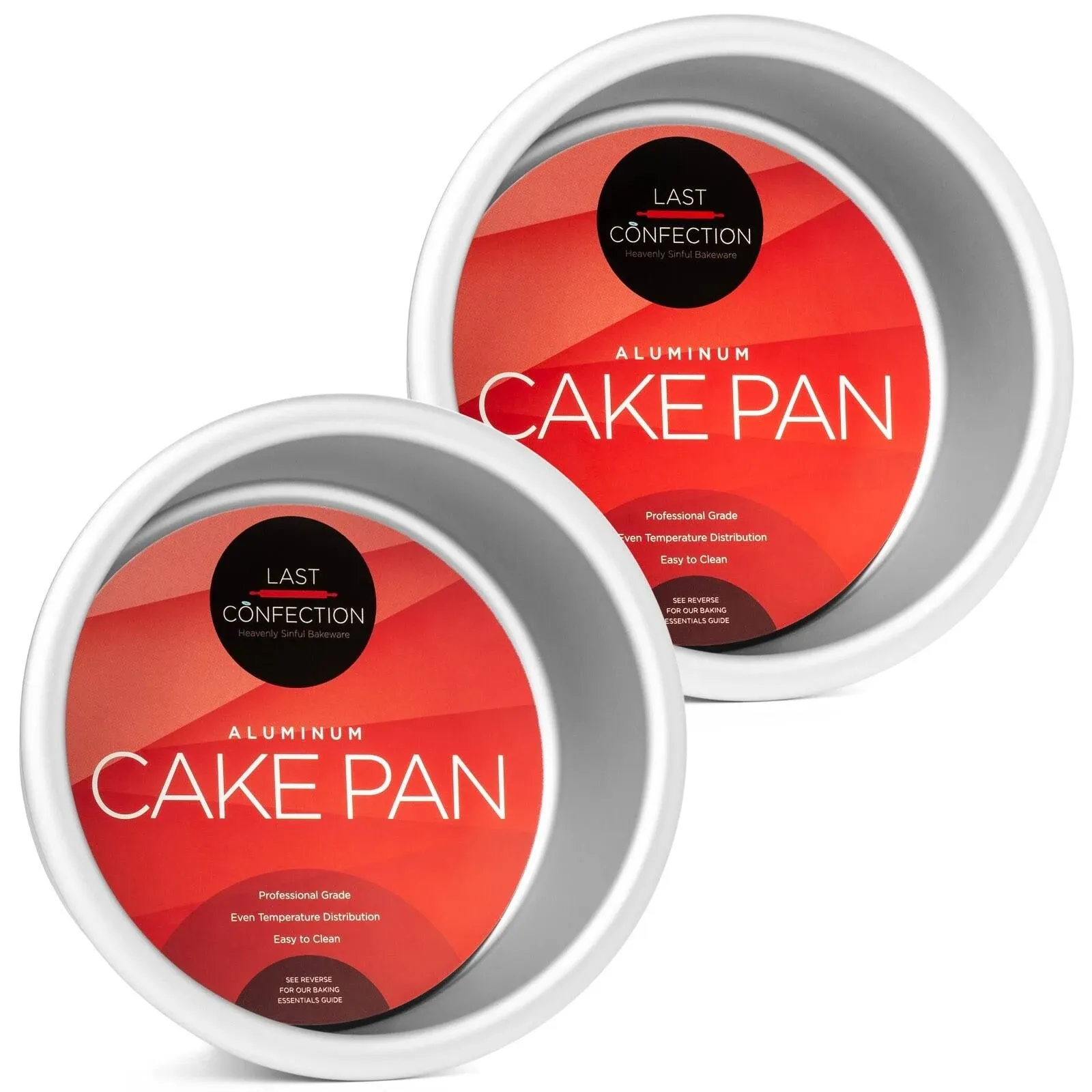 Last Confection 2-Piece Round Aluminum Cake Pan Set - 4" x 2" Deep