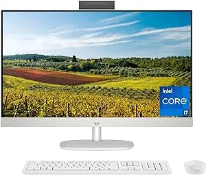 HP 27" All-in-One Desktop Computer Intel Core i7-1355U 1920 x 1080 FHD 16GB RAM 512GB SSD Intel UHD Graphics Shell white