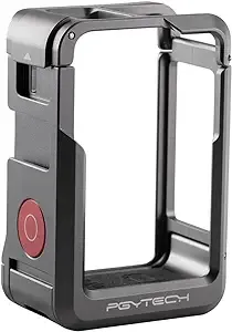 PGYTECH Camera Cage for DJI OSMO Action 4, Action 3, Aluminum Alloy Protective Vlogging Camera Frame for DJI, Magnetic Quick Release Connector, 1/4" Thread Connector for DJI Mic, Camera Light