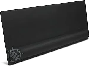 ENHANCE XXL Large Extended Gaming Mouse Pad with Ergonomic Memory Foam Wrist Rest Support (80 x 35 x 2.5 centimeters) - Anti-Fray Stitching & Soft Cushion Mat Surface (Black)