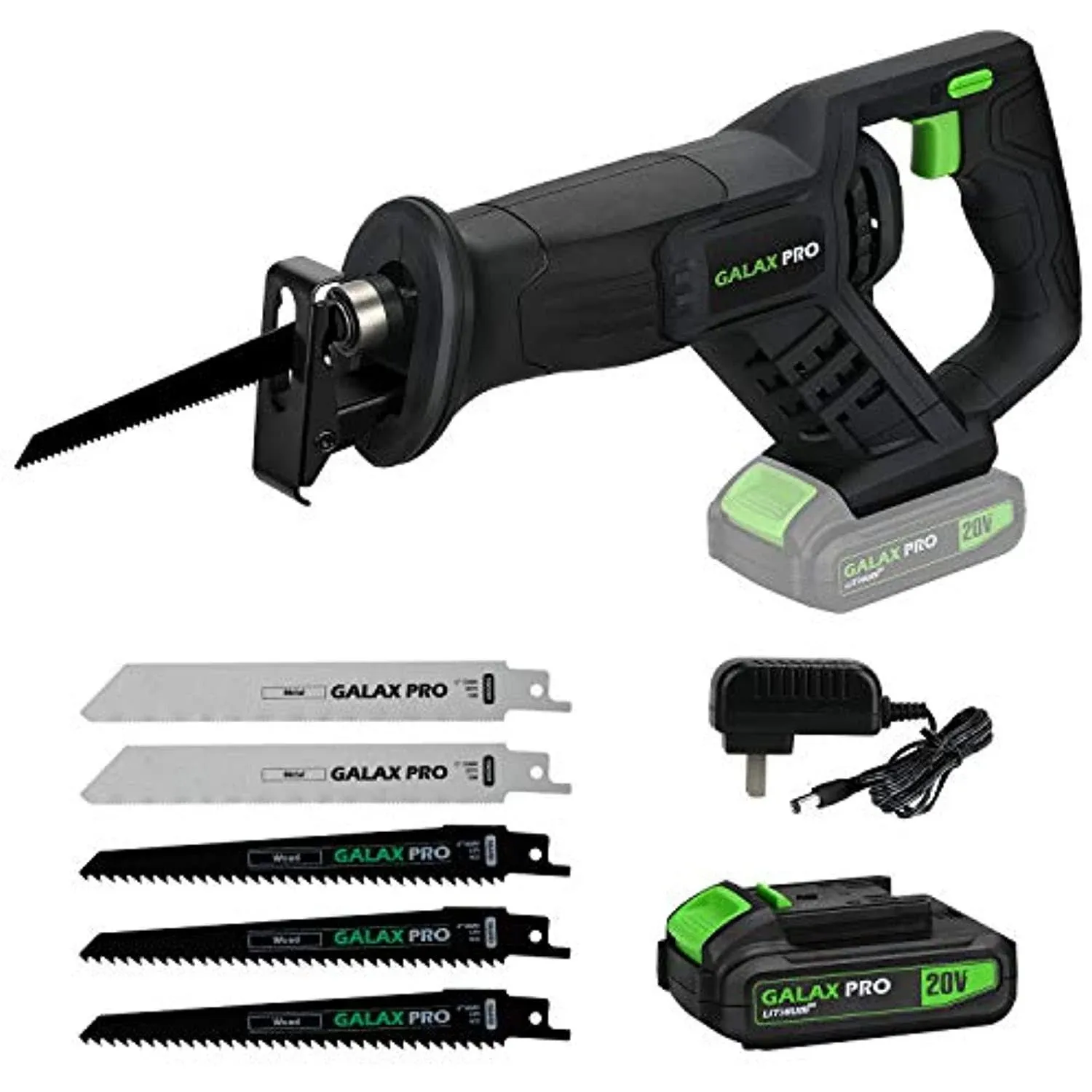 Galax Pro Reciprocating Saw, Cordless Li-ion Reciprocating Saw with Fast Charger