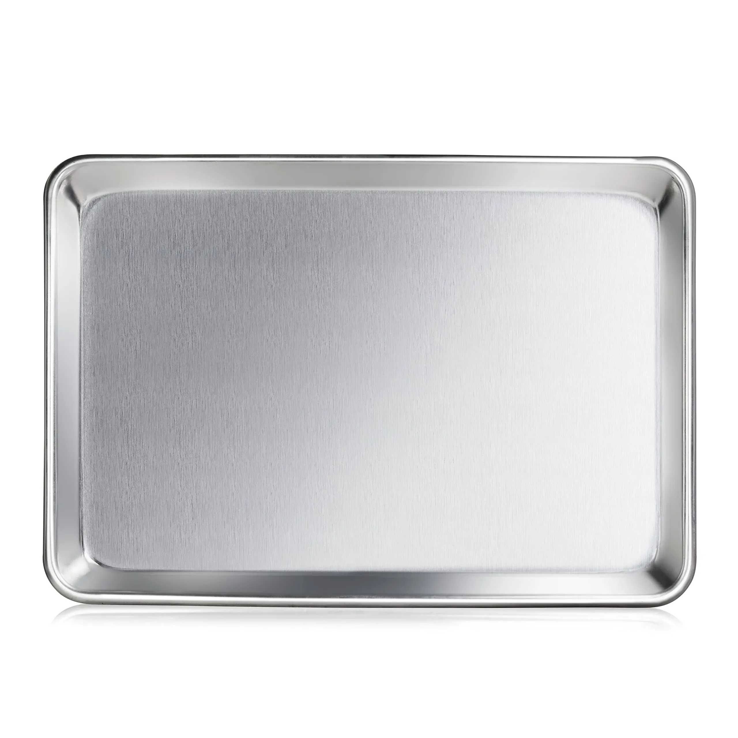 New Star Foodservice 36800 Commercial-Grade 12-Gauge Aluminum Open Bead Sheet Pan/Bun Pan, 18" L x 26" W x 2" H (Full Size) | Measure Oven (Recommended)