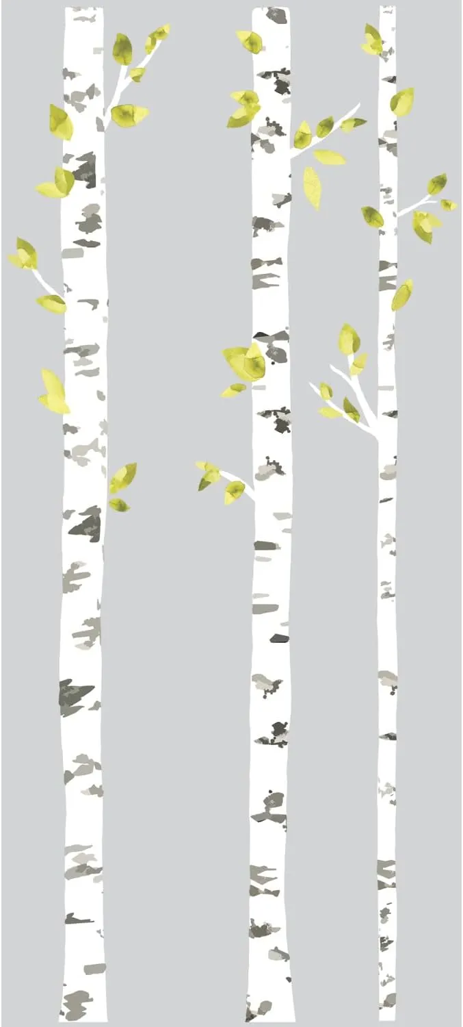 RoomMates Peel and Stick Giant Wall Decals, Birch Trees - 52 pack