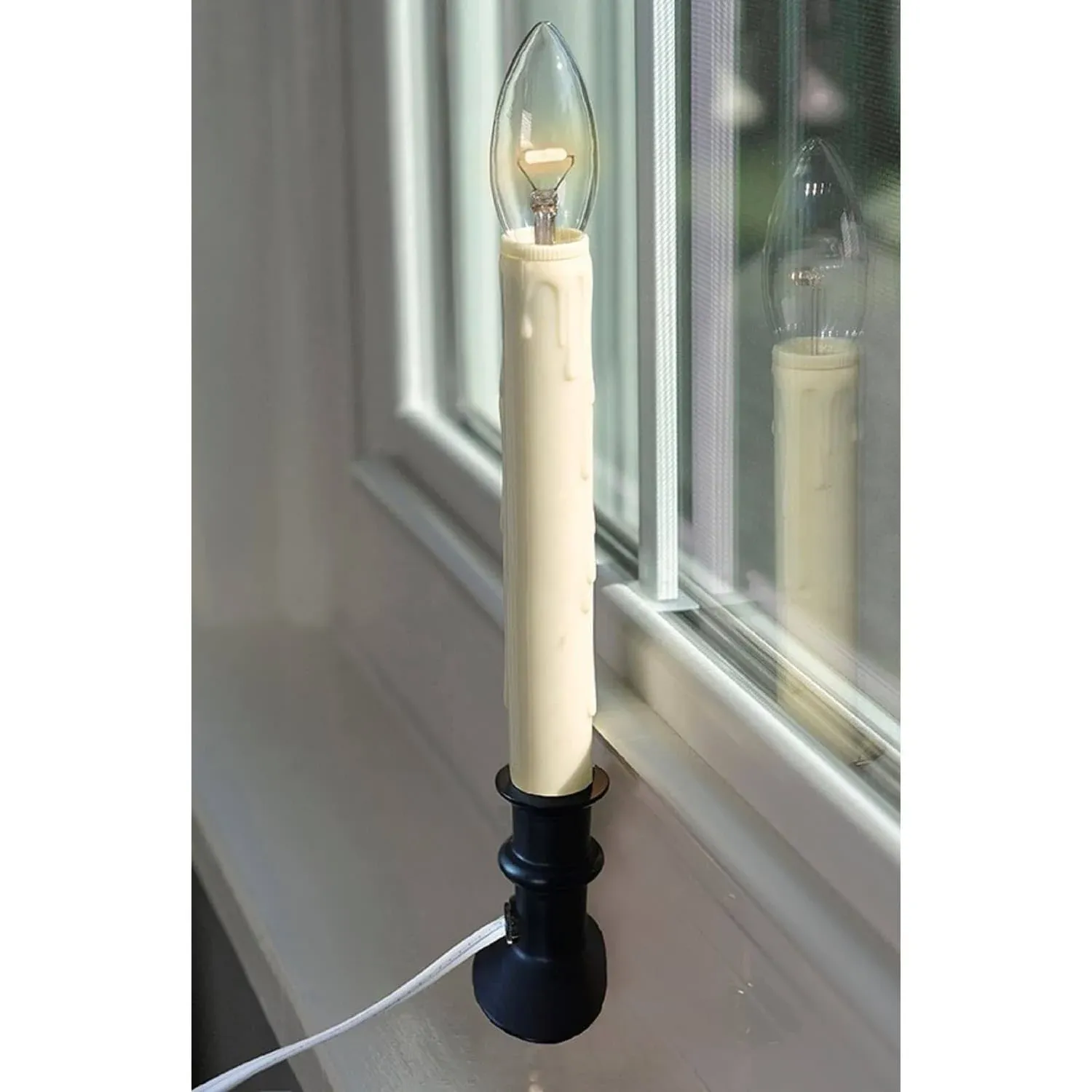 Plug-in Hugger Window Candle with LED Bulb - 4-Pack - N/A - Gold