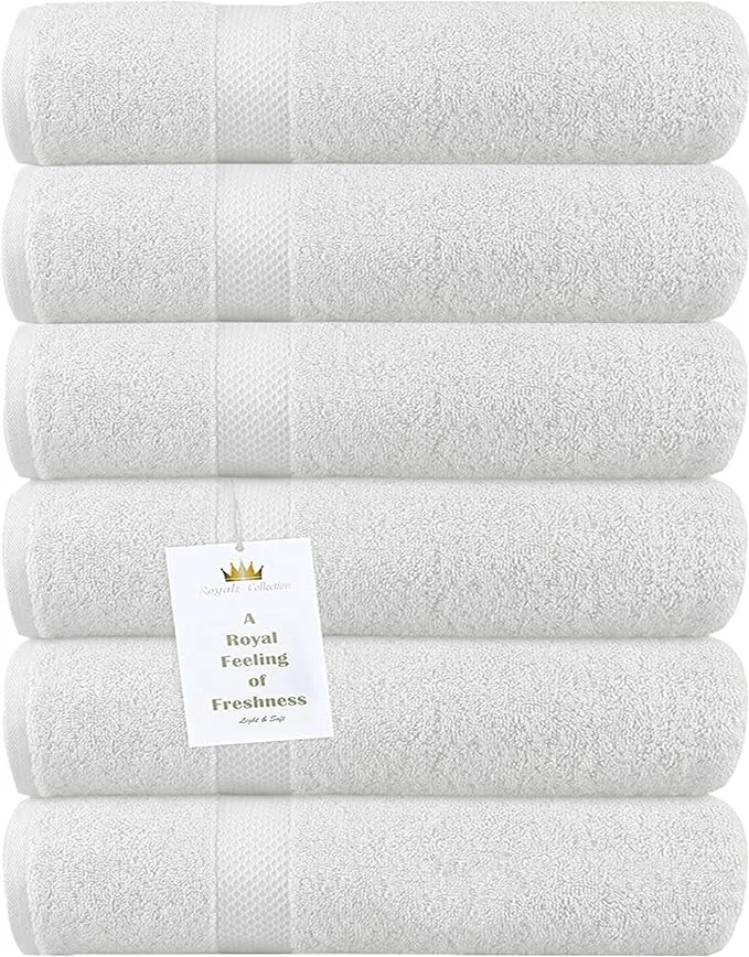 6 Pcs Luxury White Hand Towel for Bathroom - 16 x 3 Inch,550 GSM Super Absorbent