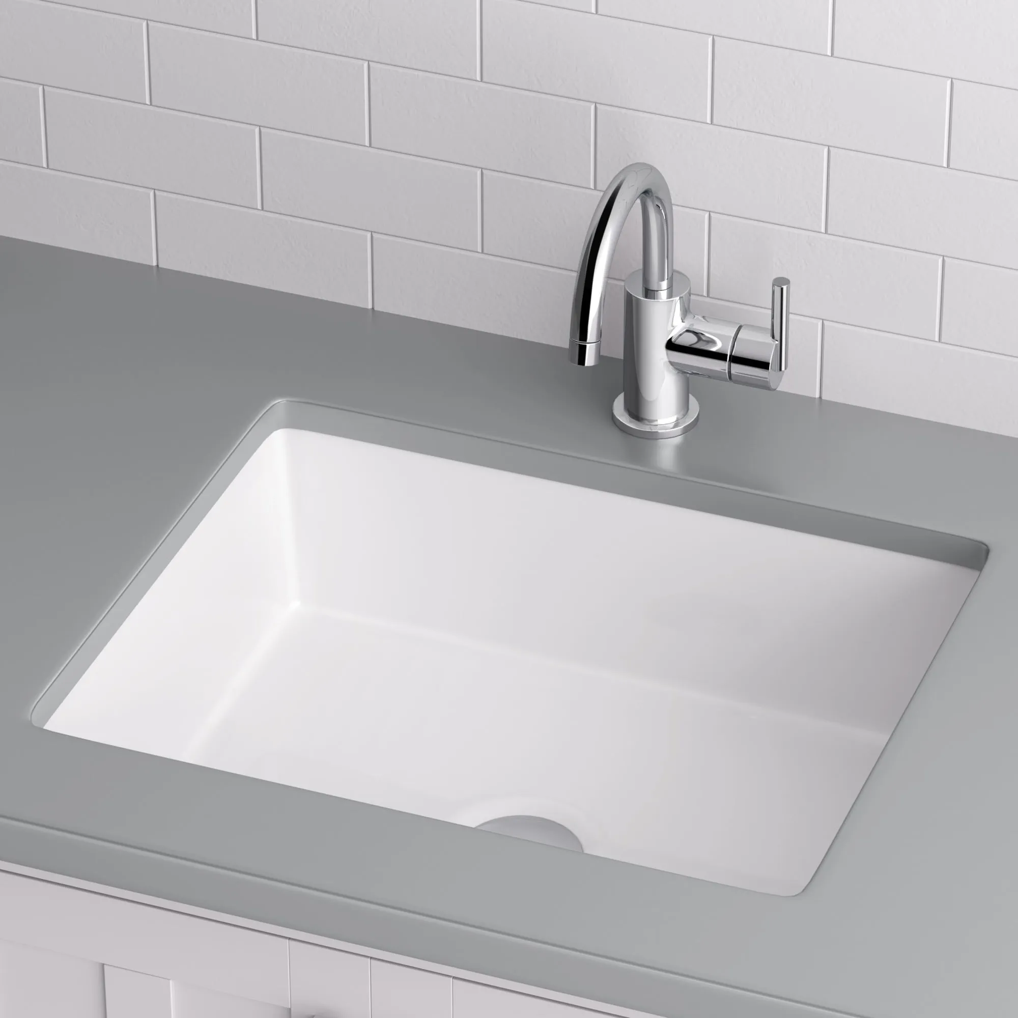 Miseno 19-7/8" Rectangular Undermount Bathroom Sink with Rear Overflow