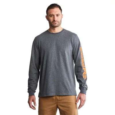 Timberland Pro Base Plate Long Sleeve Logo T-Shirt, Men's Navy Heather