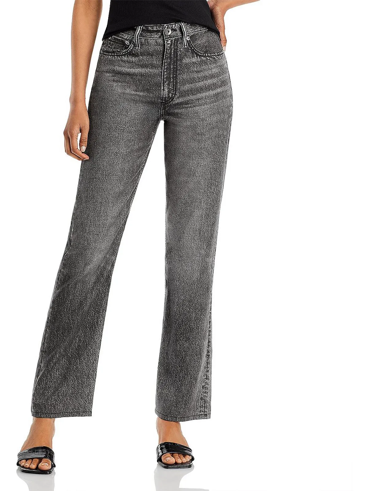 Liqui Alex Womens High Rise Denim Straight Leg Jeans