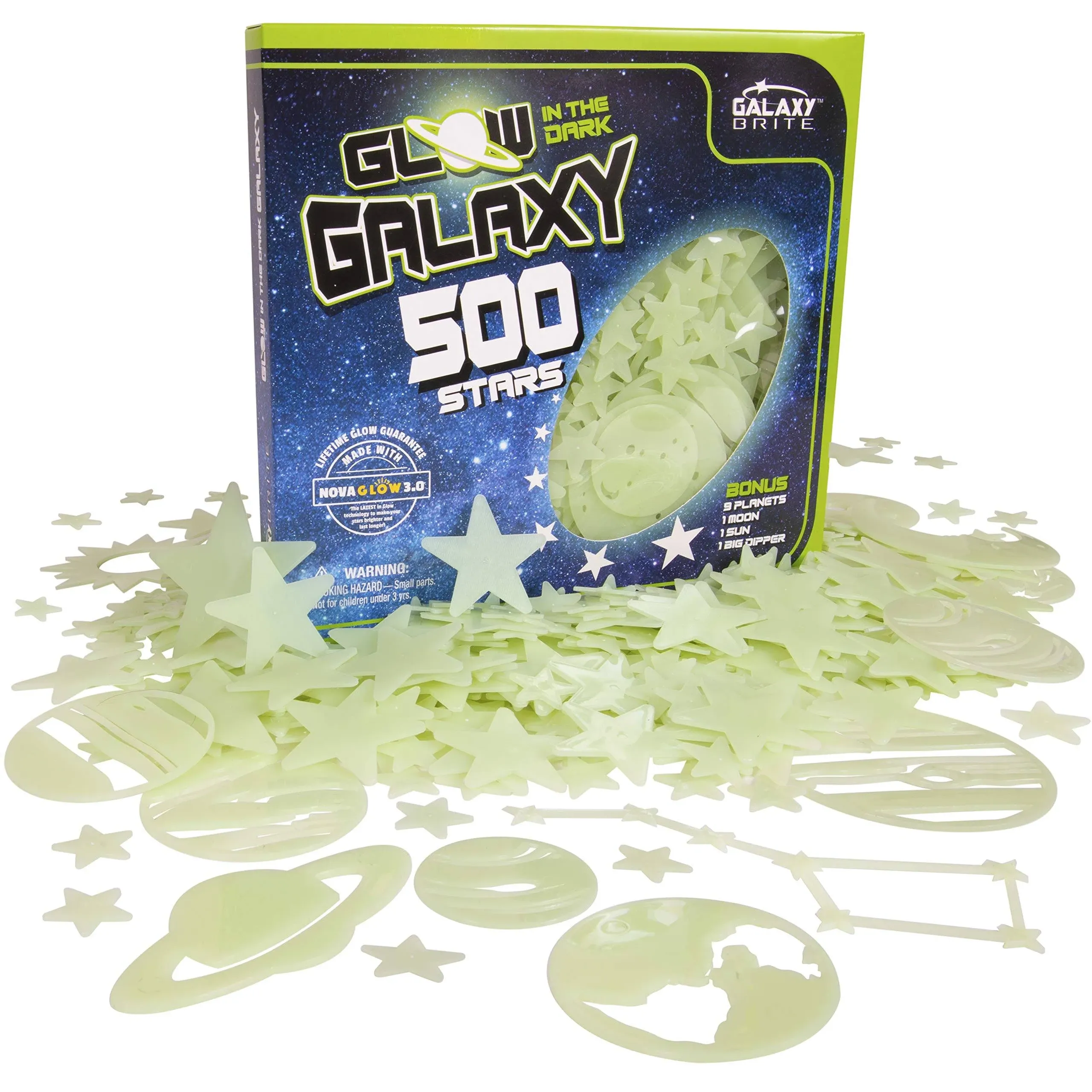 Glow in The Dark Stars for Ceiling, 500-Count, Largest Ceiling Green 