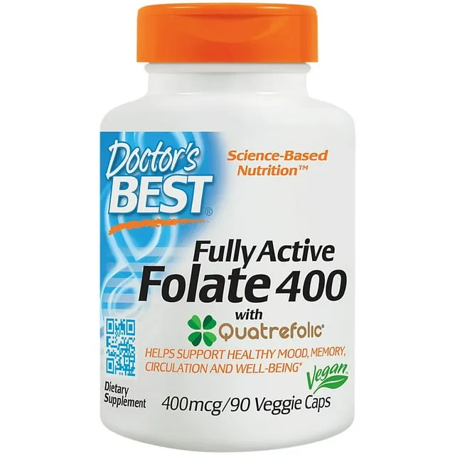 Doctor's Best Fully Active Folate 400 with Quatrefolic - 90 Veggie Caps