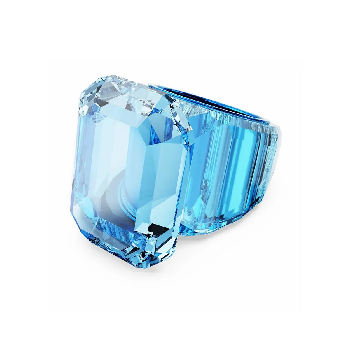 Lucent cocktail ring, Octagon cut, Blue