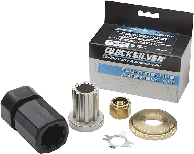 Quicksilver 8M0150152 Flo-Torq SSR Propeller Hub Kit Mercury 40 HP CT - 225 Hp 4-Stroke Outboards with 1" Diameter Prop Shaft