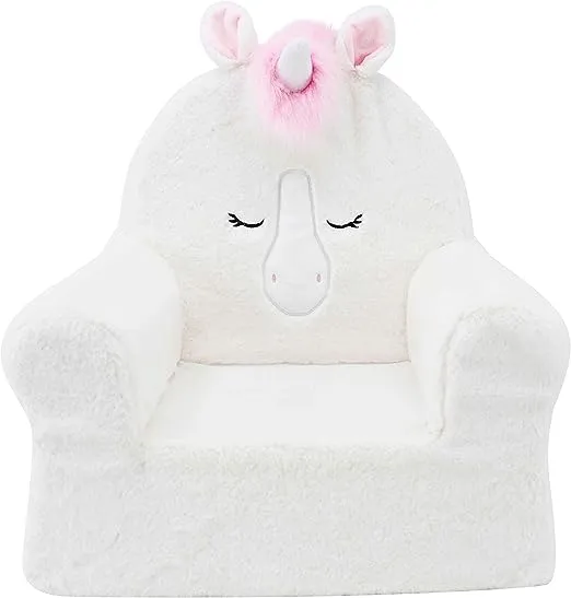 Soft Landing Animal Adventure Pink Unicorn, Sweet Seats, Compressed Premium Character Chair with Carrying Handle & Side Pockets