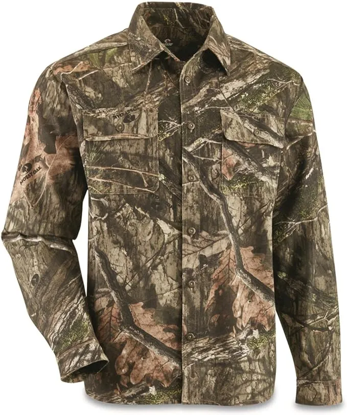 Guide Gear Camo Shirts for Men, Button Up Shirts Long Sleeve Camouflage for Hunting