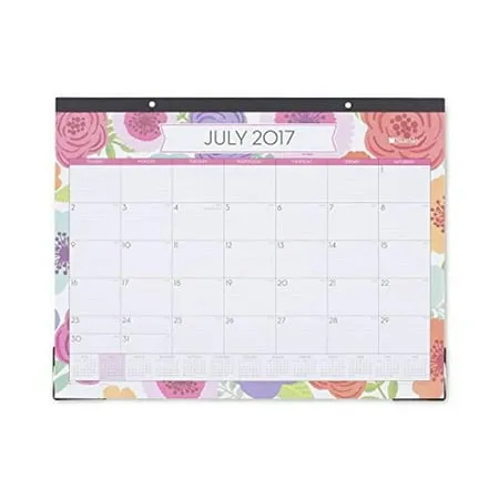 Blue Sky BLS100157 22 x 17 in. Mahalo Monthly Desk Pad Calendar Jul 2017 to Jun 2018