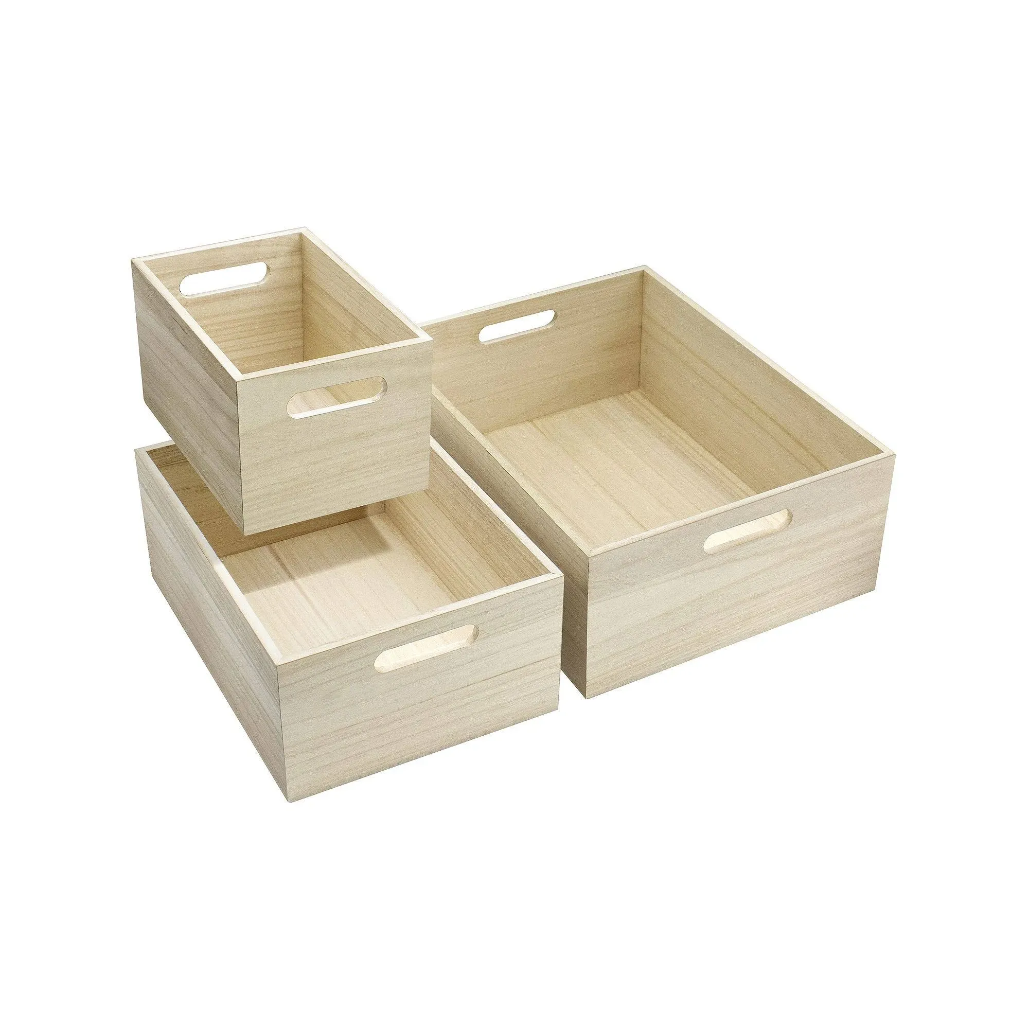 Sorbus 3-Piece Wood Crate Set