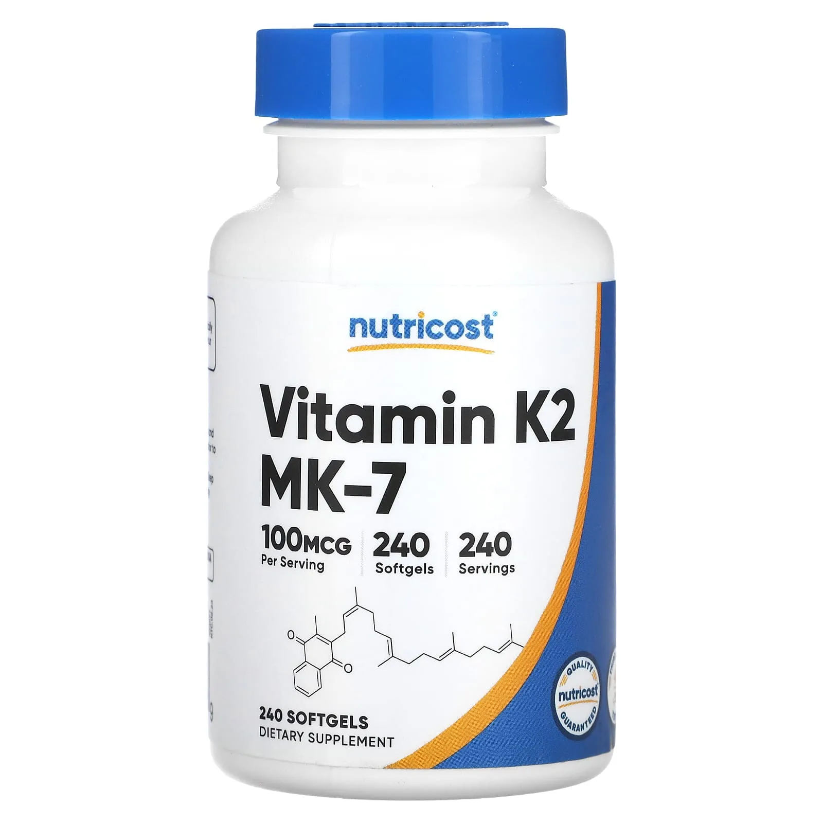 Nutricost Vitamin K2 MK-7 100 mcg, 240 Softgels - Gluten Free and Non-GMO MK7