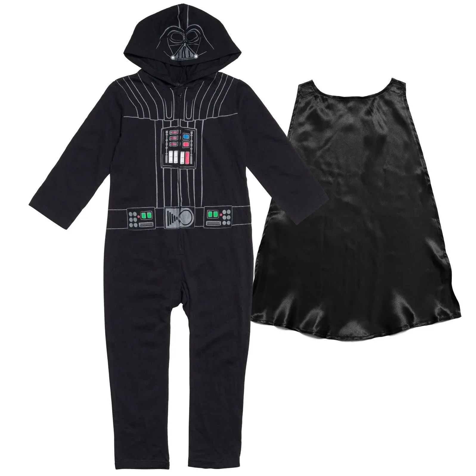 Star Wars Darth Vader Zip Up Cosplay Coverall and Cape Infant to Big Kid, Infant ...