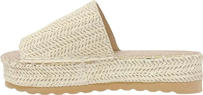 Del Mar Womens Raffia Platform Espadrilles