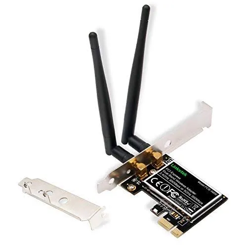 Wireless N 600Mbps (2.4GHz 300Mbps and 5GHz 300Mbps) PCIE WiFi Adapter, PCIE WiFi Card, QUALCOMM Atheros AR946X Wireless Network Adapter for Windows 10 8.1 8 7 XP Desktop PCs (PCIE-N600)