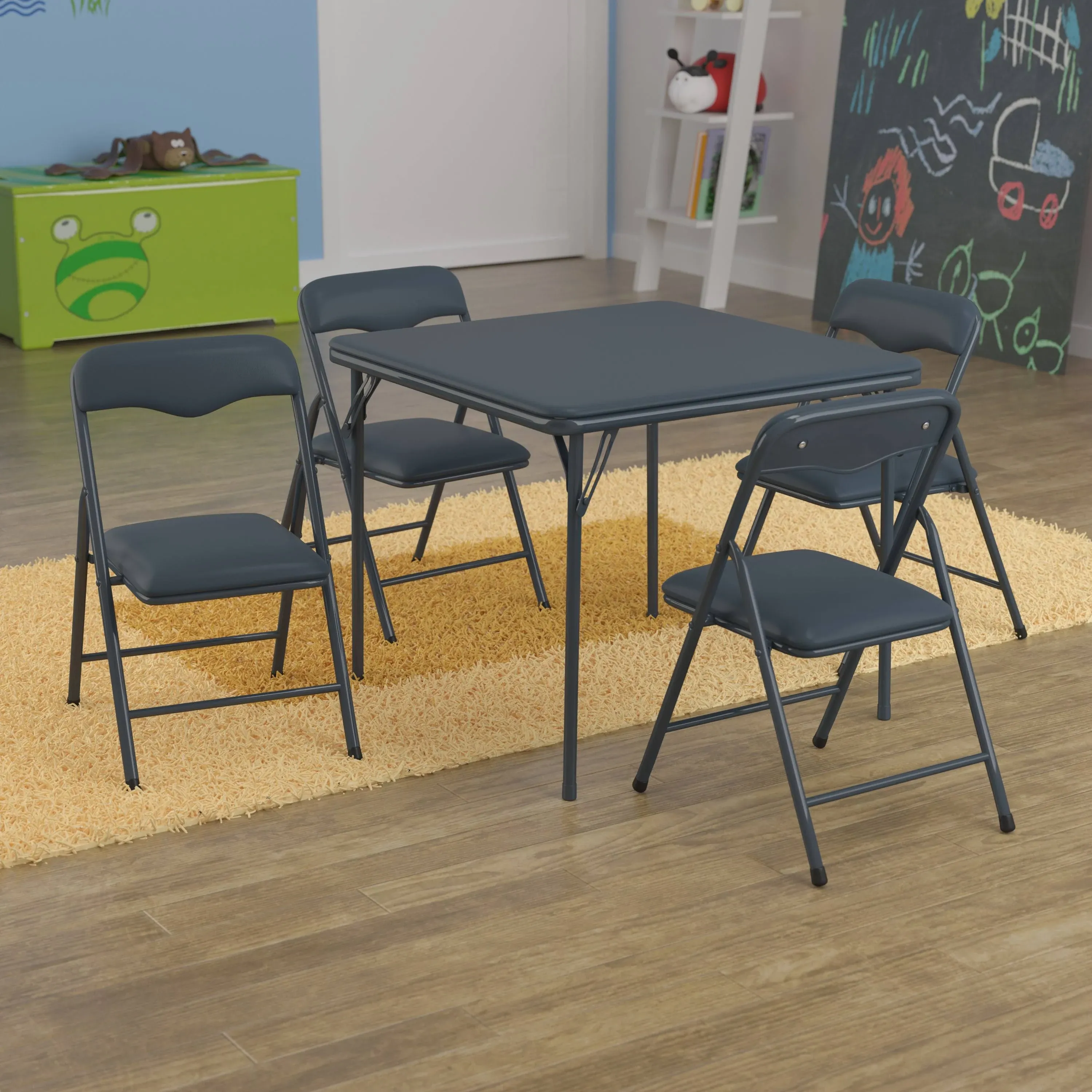 Emma + Oliver Kids 5 Piece Folding Activity Table and Chair Set