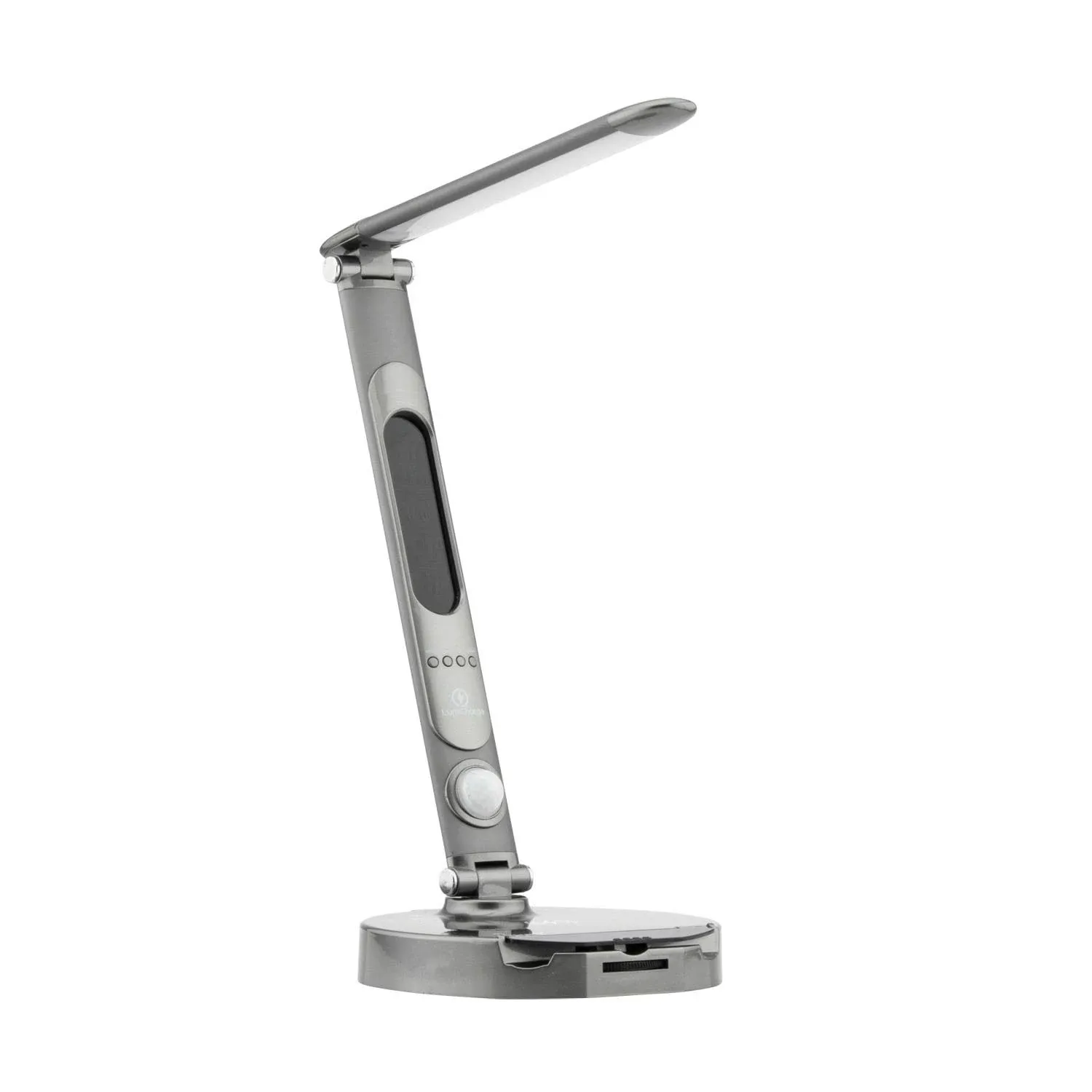 LumiCharge-Premium LED Desk Lamp with Universal Phone Charger, Silver